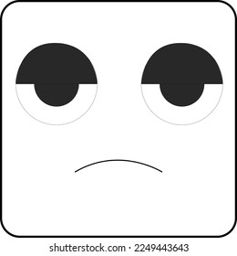 a vector in the form of a communication character with an unhappy or frowning expression