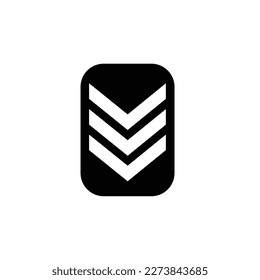 a vector in the form of a downward sign
