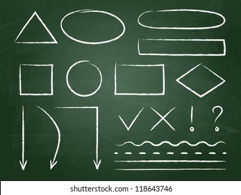 vector form elements on a chalkboard