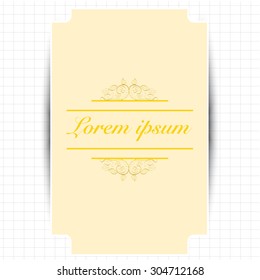 Vector form. Greeting card with space for text.