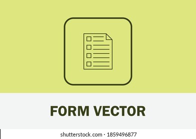 Icono del vector del formulario. Aislado en un fondo pastel. Con el negocio temático, la tecnología.