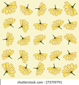 The vector in the form of large yellow flowers
