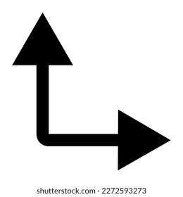 a vector in the form of a left and up icon