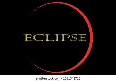 
vector in the form of a lunar eclipse, with red mixed with gold eclipse writing