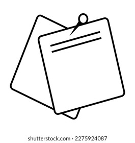 A vector in the form of a note with a pin