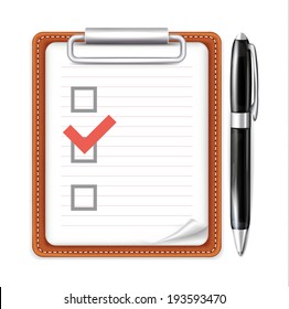 Vector Form with Pen and Checklist Icon