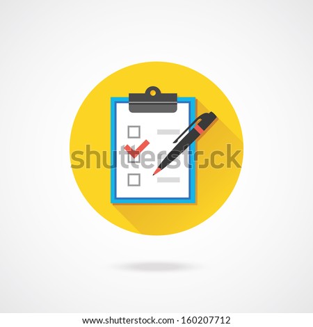 Vector Form with Pen and Checklist Icon