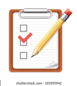 Vector Form with Pencil and Checklist Icon