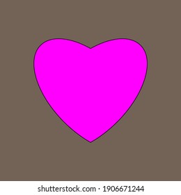 vector in the form of a pink heart on a brown background