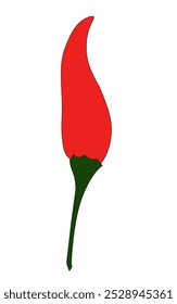 Vetor na forma de um pimentão caiena vermelho que é bastante picante quando comido