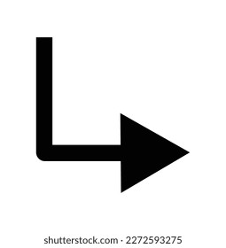 un vector en forma de icono de signo de dirección derecha