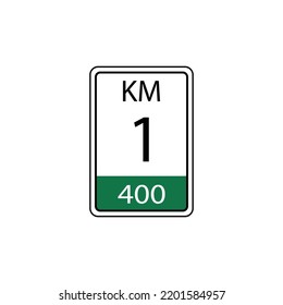 A vector in the form of a symbol or icon in the form of a kilometer traffic sign