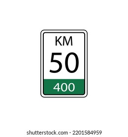 A vector in the form of a symbol or icon in the form of a kilometer traffic sign