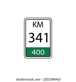 A vector in the form of a symbol or icon in the form of a kilometer traffic sign