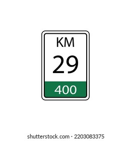 A vector in the form of a symbol or icon in the form of a kilometer traffic sign
