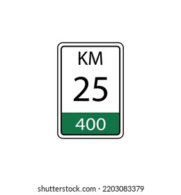A vector in the form of a symbol or icon in the form of a kilometer traffic sign