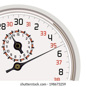 Vector format of analog stopwatch quarter cut out