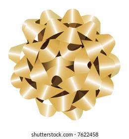 Vector format of golden gift bow.