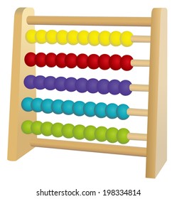 Vector format of horizontal colored abacus toy