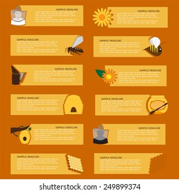 vector format illustration. basic banners and or infographics for beekeepers.