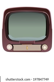 Vector format of old television with rotary knobs
