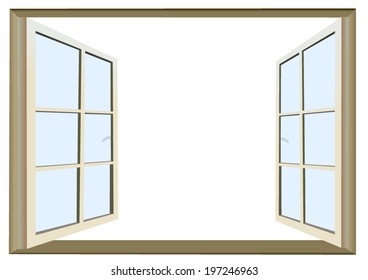 Vector format of opened window with empty space for custom text