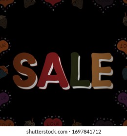 Formato vectorial. Información sobre el descuento en venta para la tienda en línea, tienda, promoción, afiche, folleto promocional, banner. Imagen en colores marrón, negro y gris. Sin inconvenientes.