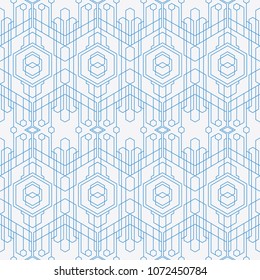 Vector format, seamless geometric new style. A set of blue lines interspersed with a seamless light gray background. Modern stylish abstract texture.