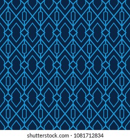Vector format, seamless geometric new style. A set of seamless blue technology. Modern abstract textures.