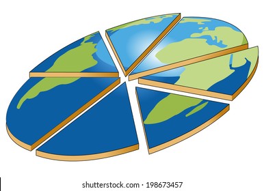 Vector format of sliced Earth pizza