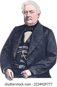 Vector of former US president Millard Fillmore (1800-1874)