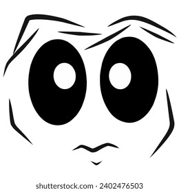 Vector forms a face in black formed from irregular shapes