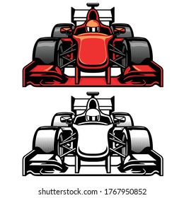 Vector Of Formula Car Race Front Side View