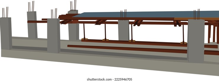 vector formwork building construction work process