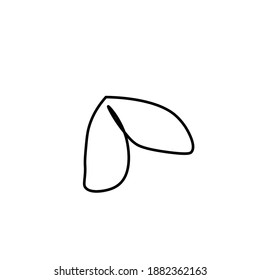 Vector fortune cookies in doodle style.One simple food.Illustration fruit for Chinese New Year with black line hand drawn.Design for menus,cards,stickers,prints,social networks,web.  