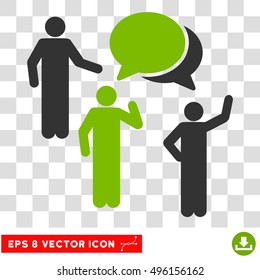 Vector Forum Persons EPS vector icon. Illustration style is flat iconic bicolor eco green and gray symbol on a transparent background.