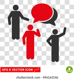 Vector Forum Persons EPS vector icon. Illustration style is flat iconic bicolor intensive red and gray symbol on a transparent background.