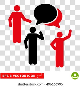 Vector Forum Persons EPS vector pictograph. Illustration style is flat iconic bicolor black and intensive red symbol on a transparent background.