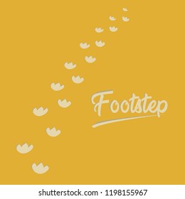 Vector of fossil or other related animal footstep on the ground 