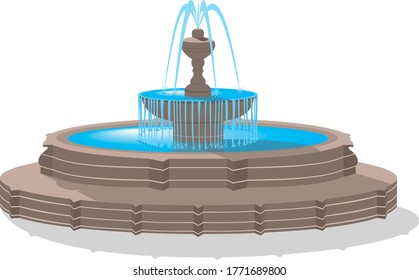 Vector fountain isolated on white background.