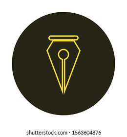vector fountain pen icon with simple shapes