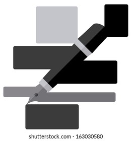 Vector Fountain Pen On Abstract Background