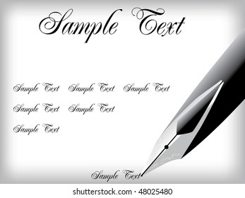 vector fountain pen and paper
