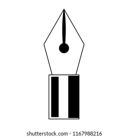 Vector fountain pen symbol in black and white