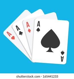 Vector Four Aces Playing Cards Icon