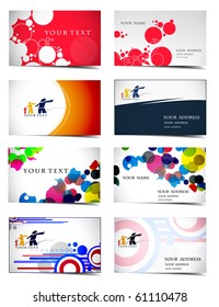 vector four business card set , elements for design.