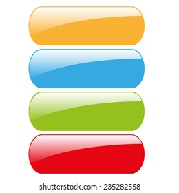 vector four color glossy empty buttons