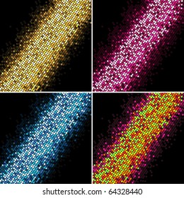 Vector four color shiny backgrounds