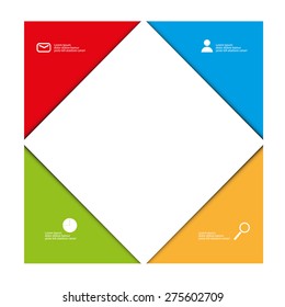 vector four color tags infographic