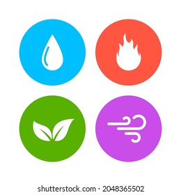 Vector four elements air water fire earth symbol logo. Nature abstract design concept four element